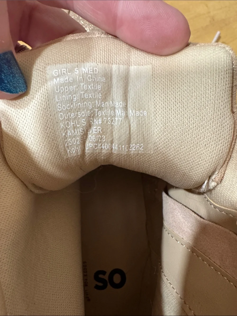 Kohl's Beige and Light Pink Platform Lace-Up Kids Boots